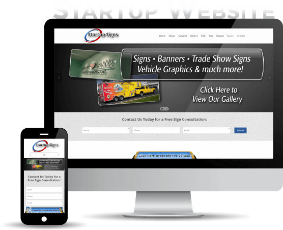 Startup Sign Company Website